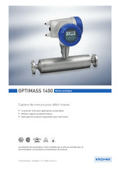 KROHNE OPTIMASS 1400 Notice Technique