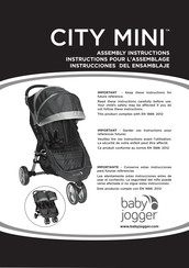 Baby Jogger City Mini Instructions Pour L'assemblage