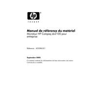 HP Microtour HP Compaq dx2100 Manuel De Référence Du Matériel