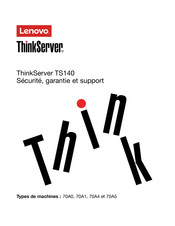 Lenovo ThinkServer TS140 70A1 Guide D'utilisation