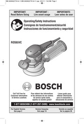Bosch ROS65VC Consignes De Fonctionnement/Sécurité