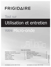 Frigidaire UMV1422UW Utilisation Et Entretien