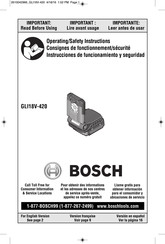 Bosch GLI18V-420 Consignes De Fonctionnement/Sécurité