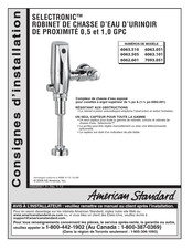 American Standard SELECTRONIC 6063.101 Consignes D'installation