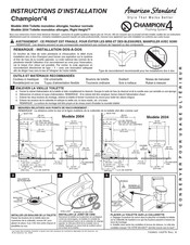 American Standard Champion 4 2004 Instructions D'installation