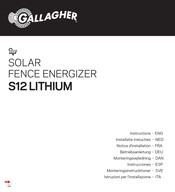 Gallagher S12 LITHIUM Notice D'installation