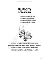 Kubota GCD 600 BX Notice De Montage Et D'utilisation