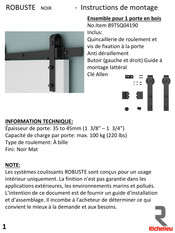 Richelieu 89TSQ04190 Instructions De Montage