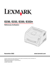 Lexmark E230 Guide De Référence De L'utilisateur