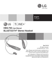 LG TONE+ HBS-730 Mode D'emploi