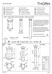 Thorn ADELIE BOLLARD WIDE Notice De Montage
