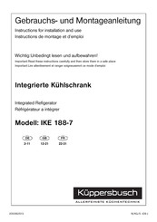 Kuppersbusch IKE 188-7 Instructions De Montage Et D'emploi