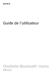 Sony MBH22 Guide De L'utilisateur
