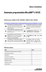 Rockwell Automation Micro830 2080-LC30-10QVB Notice D'installation