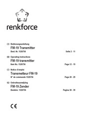 Renkforce FM-19 Notice D'emploi