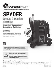 Powerplay SPYDER SPY2050C Instructions D'assemblage, D'entretien Et D'utilisation