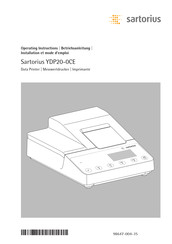 Sartorius YDP20-0CE Installation Et Mode D'emploi