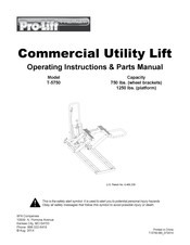 Pro-Lift PREMIUM T-5750 Instructions D'utilisation Et Manuel De Pièces