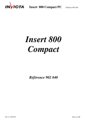 Invicta 800 Compact Notice Particulière D'utilisation Et D'installation