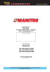 Manitou 100 VJR EVOLUTION Notice D'instructions