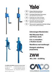 Columbus McKinnon Yale ZWW-L 500/800 Traduction De Mode D'emploi