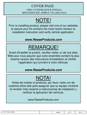 Horizon Global REESE 50081 Instructions D'installation