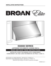 Broan Elite E60000 Serie Instructions