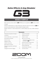 Zoom G3 Mode D'emploi