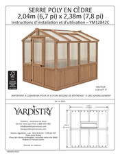 Yardistry YM12842C Instructions D'installation Et D'utilisation