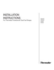 Thermador Professional PD484GGE Instructions D'installation