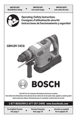 Bosch GBH18V-34CQ Consignes D'utilisation/De Sécurité
