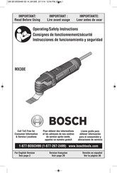 Bosch MX30E Consignes De Fonctionnement/Sécurité