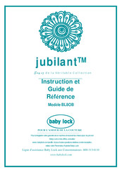 Baby Lock Jubilant BL8OB Instruction Et Guide De Référence