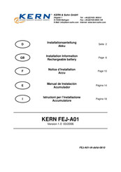 KERN FEJ-A01 Notice D'installation