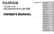 FujiFilm GF23mmF4 R LM WR Manuel Du Propriétaire