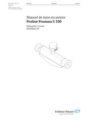 Endress+Hauser Proline Promass S 100 Manuel De Mise En Service