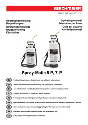 Birchmeier Spray-Matic 5 P Mode D'emploi