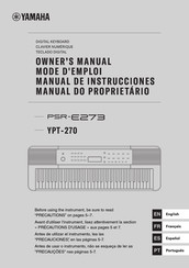 Yamaha YPT-270 Mode D'emploi