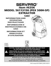 SERVPRO PEX 500H-SP Directives D'utilisation