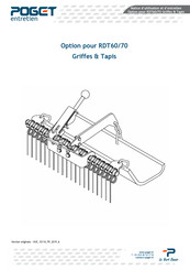 POGET RDT70 Notice D'utilisation Et D'entretien