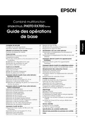 Epson STYLUS PHOTO RX700 Serie Guide Des Operations De Base