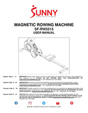 Sunny Health & Fitness SF-RW5515 Manuel Du Propriétaire
