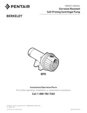 Pentair BERKELEY BPD Serie Notice D'utilisation