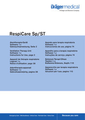 Dräger Medical RespiCare Sp/ST Notice D'utilisation