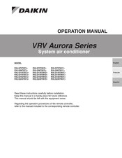 Daikin VRV Aurora RXLQ96TATJ Serie Manuel D'utilisation