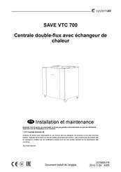 SystemAir SAVE VTC 700 Installation Et Maintenance