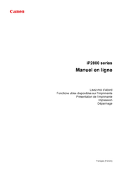 Canon iP2800 Serie Manuel En Ligne