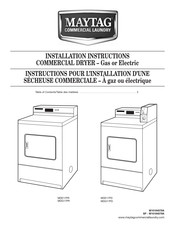 Maytag Commercial Laundry MDG17PD Instructions Pour L'installation