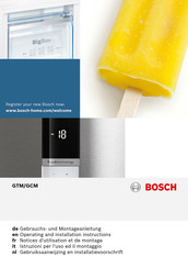 Bosch GCM Série Notice D'utilisation Et De Montage