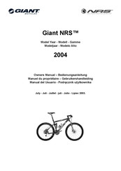 GIANT BICYCLES NRS 2004 Manuel Du Propriétaire